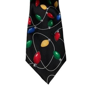 Holidays Men's Colorful String Light Novelty Tie Festive Christmas Party Gift OS